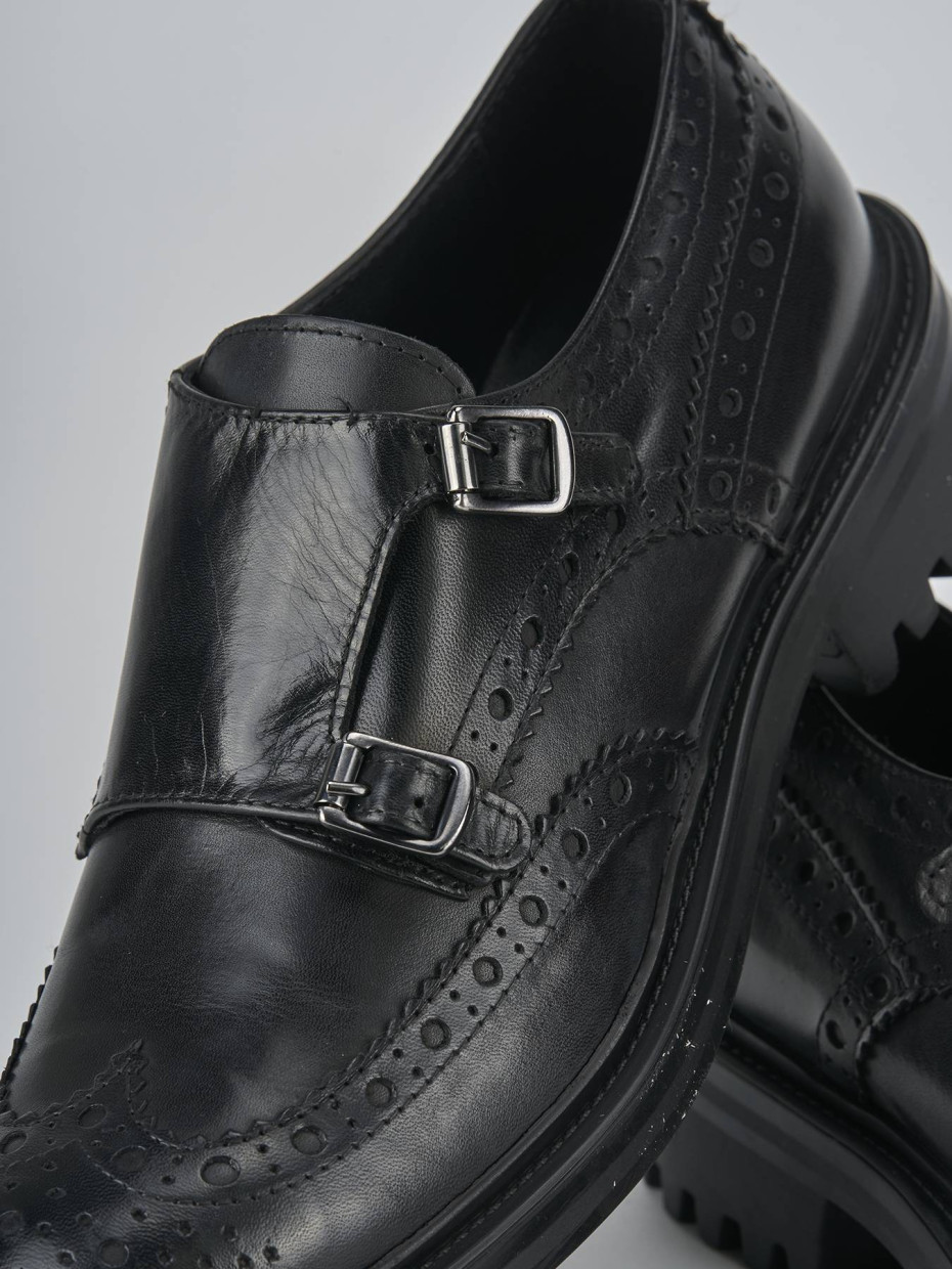 Stringate tacco 2cm pelle nero