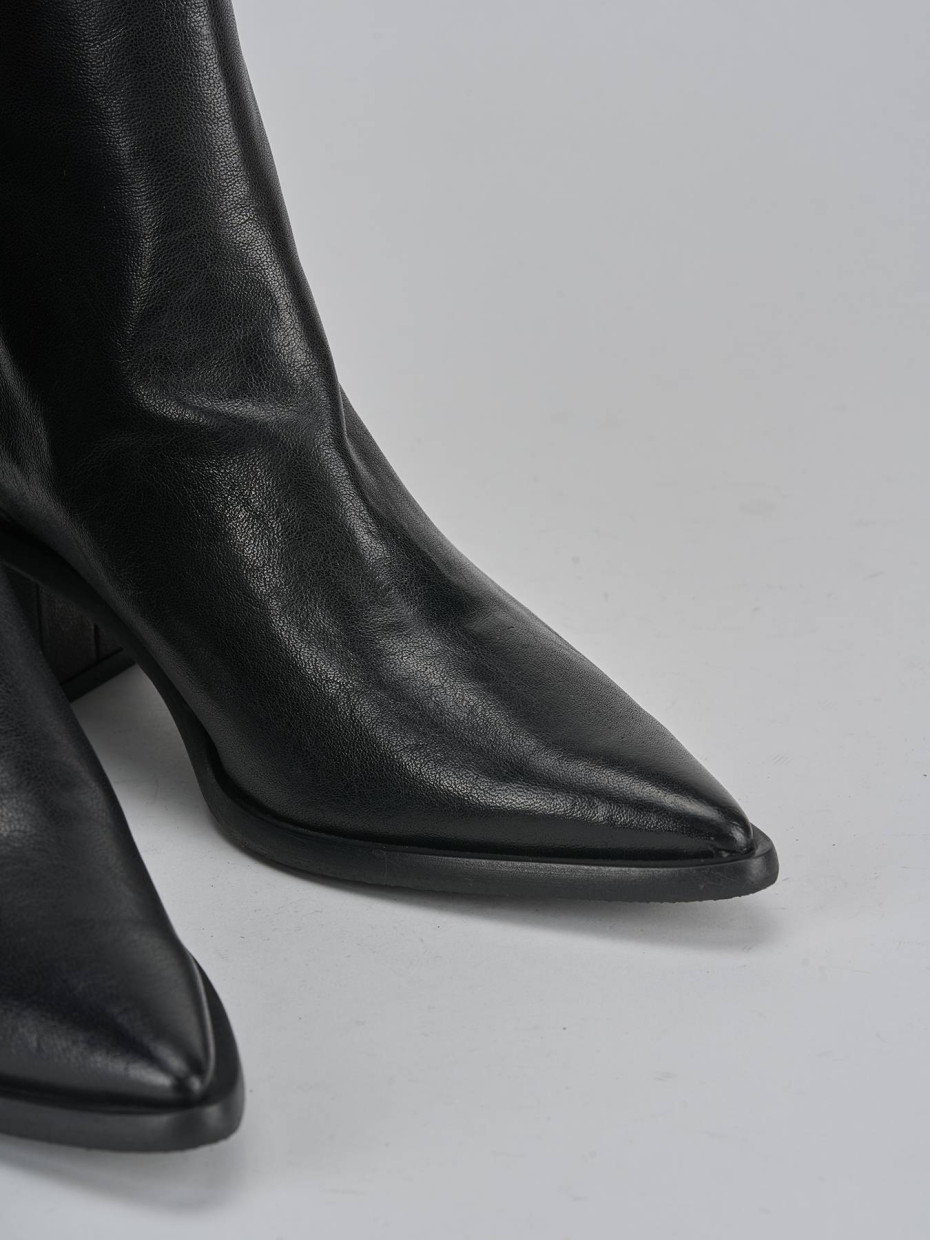 Stivaletti tacco 6cm pelle nero Barca Stores