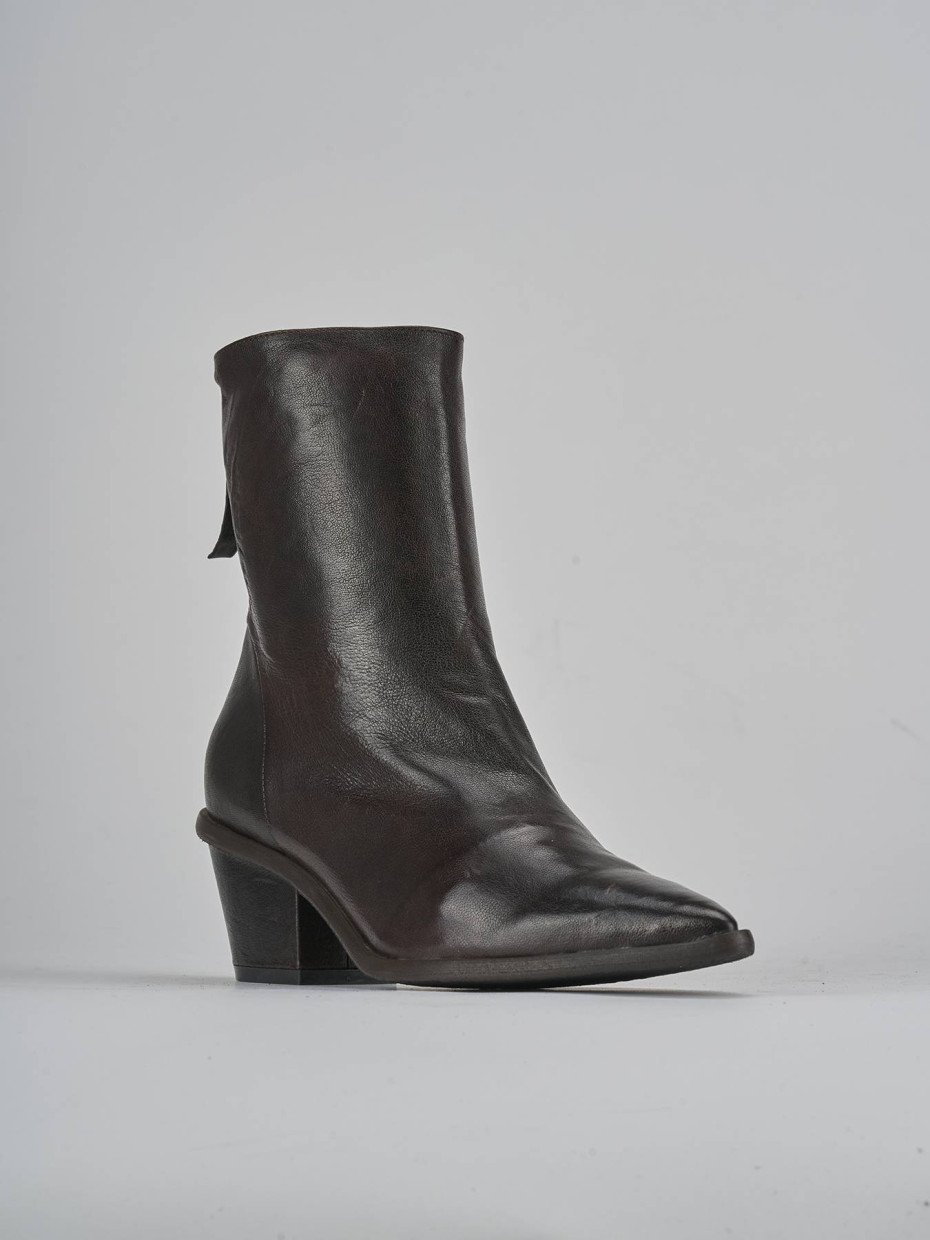 Stivaletti tacco 6cm pelle testa