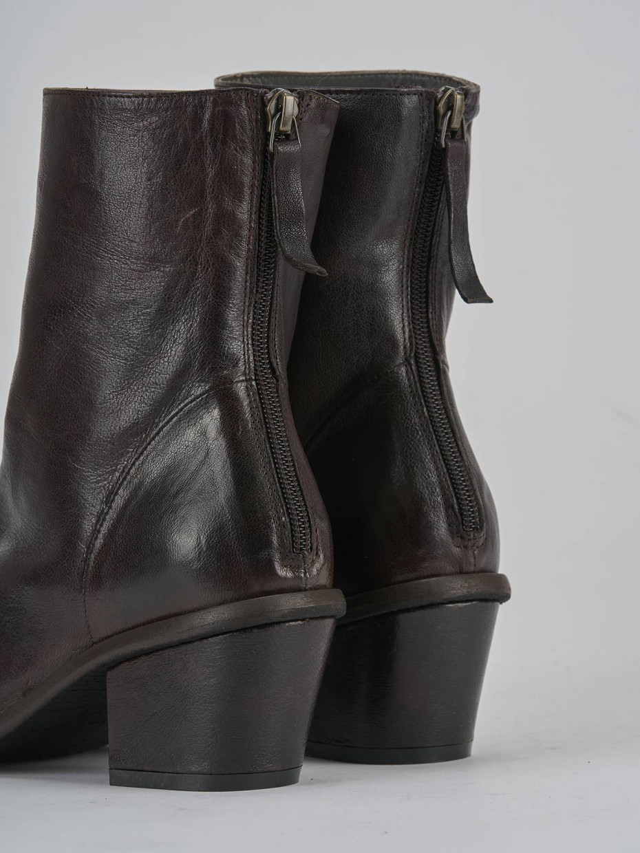 Stivaletti tacco 6cm pelle testa