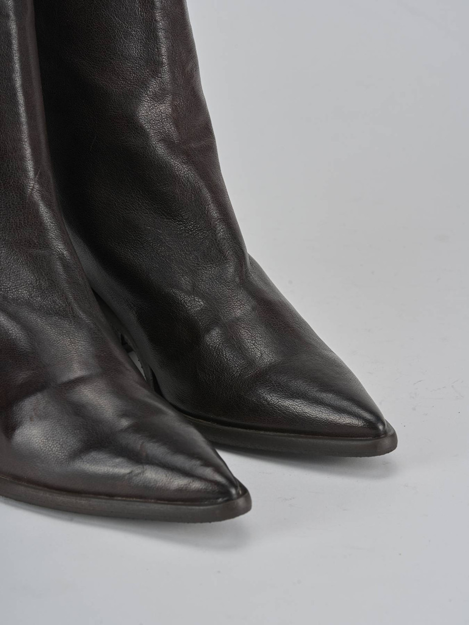 Stivaletti tacco 6cm pelle testa