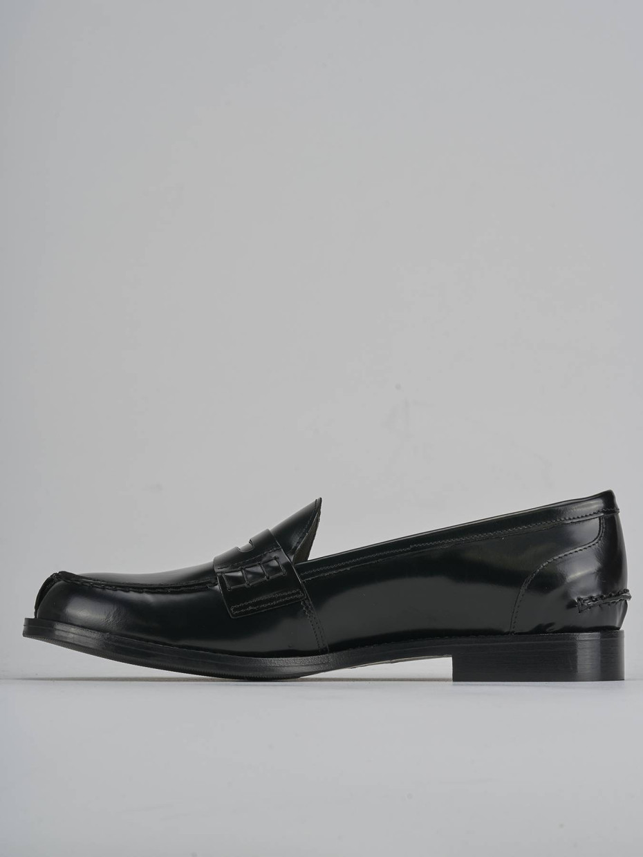 Mocassini tacco 2cm pelle nero