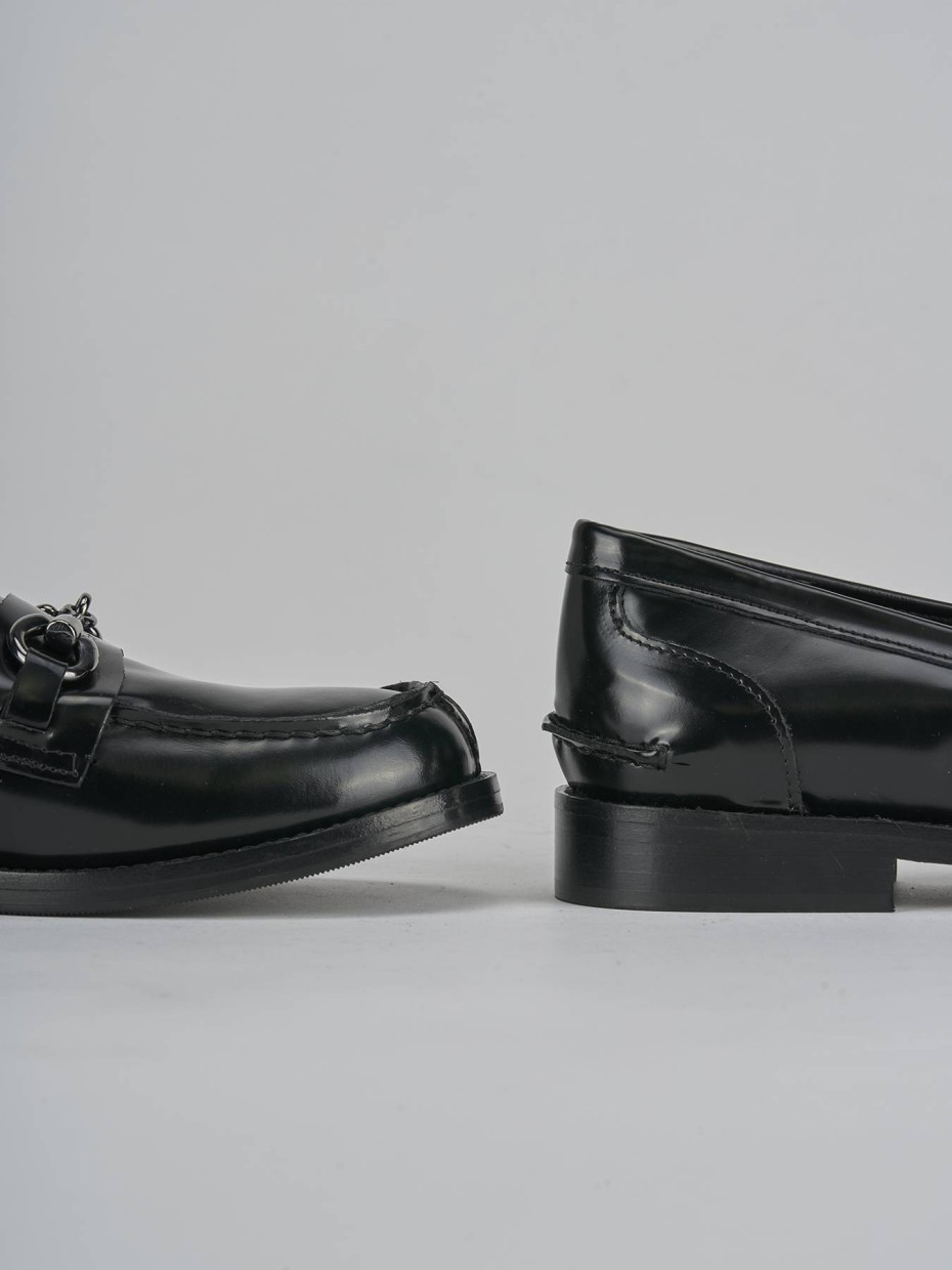 Mocassini tacco 2cm pelle nero