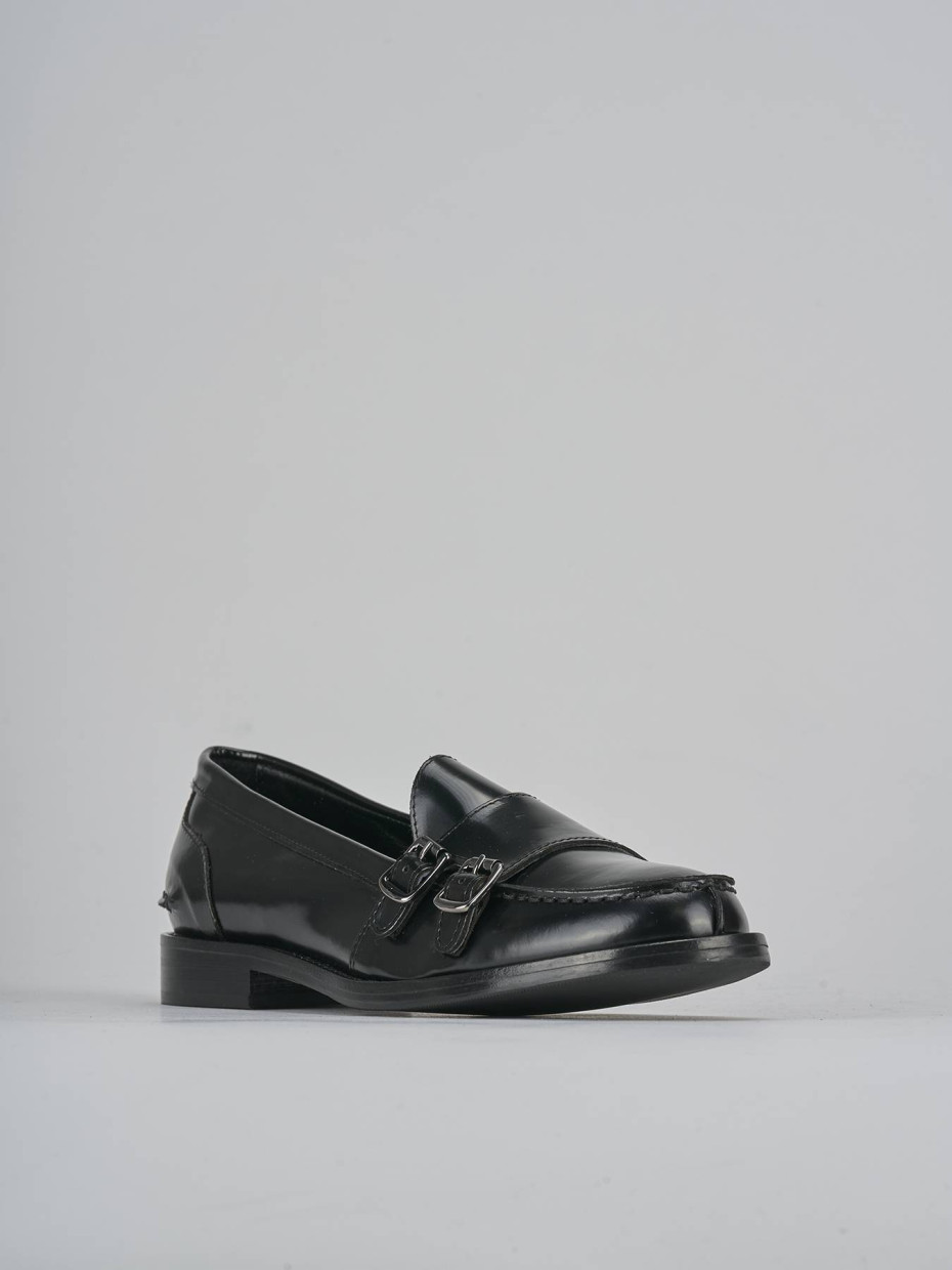 Mocassini tacco 2cm pelle nero