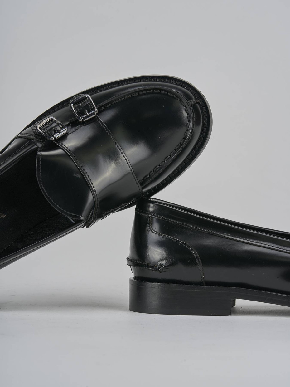 Mocassini tacco 2cm pelle nero