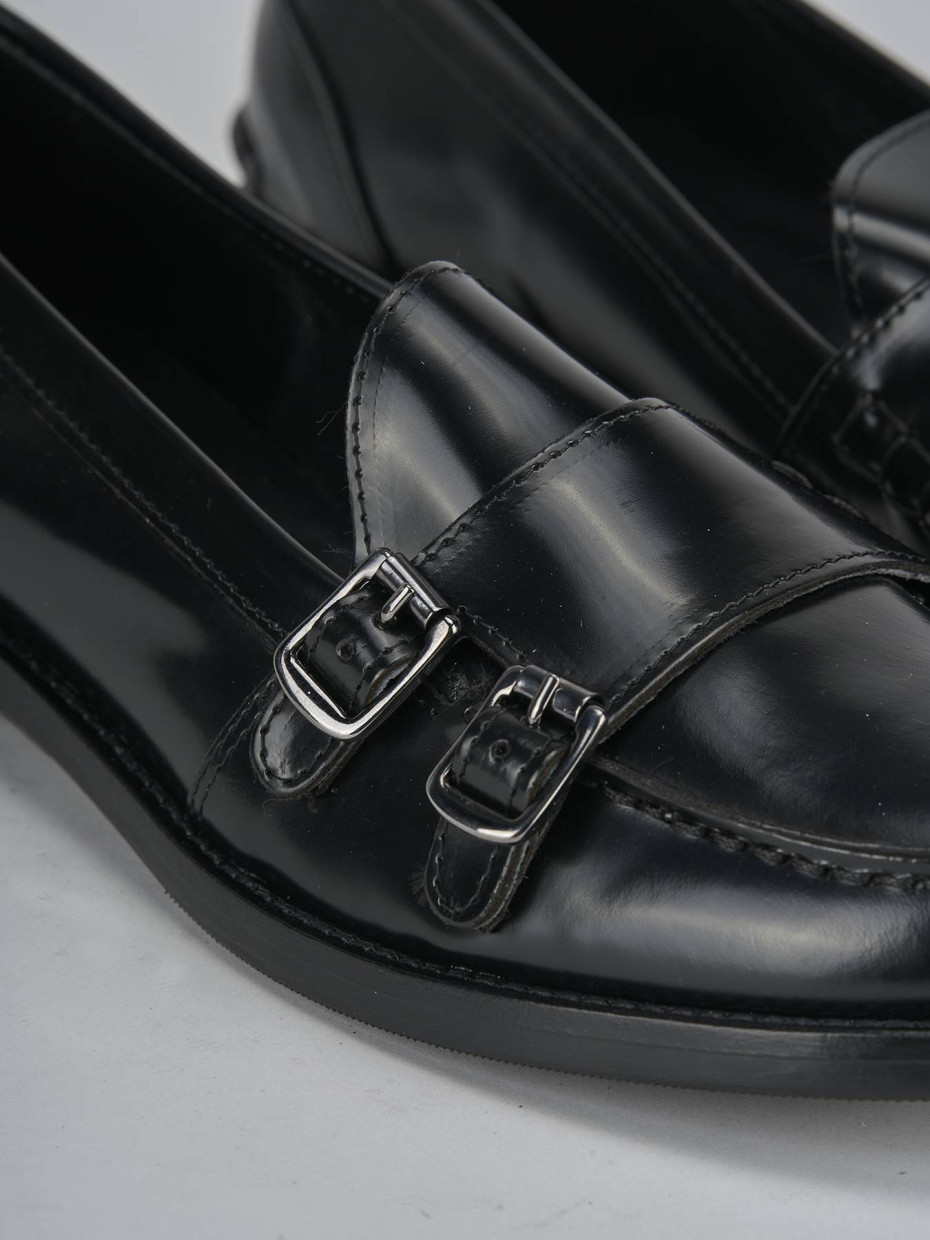 Mocassini tacco 2cm pelle nero
