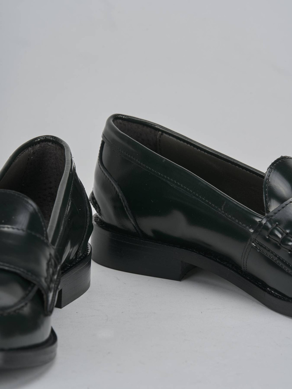 Mocassini tacco 2cm pelle verde