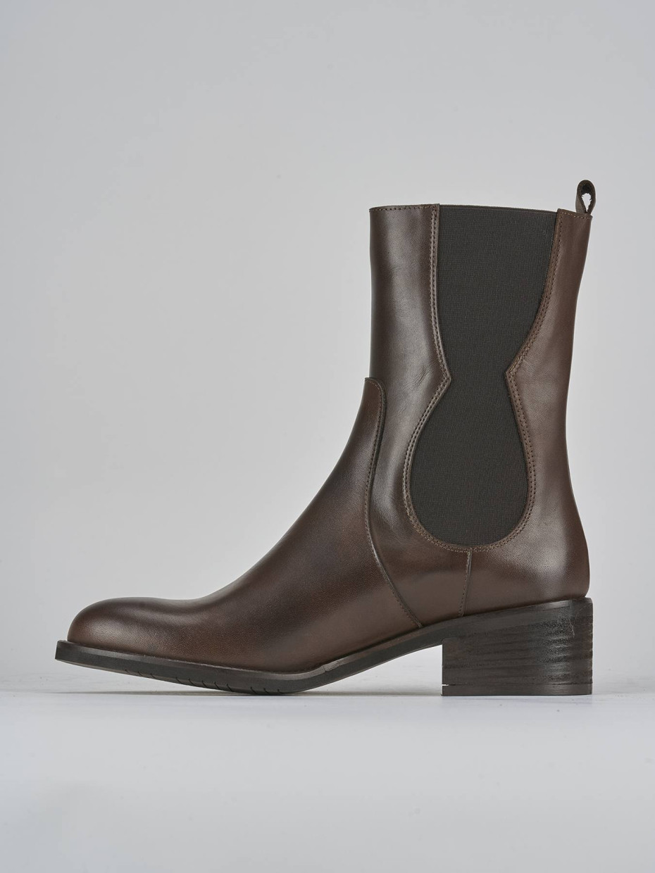 Stivaletti tacco 5cm pelle testa