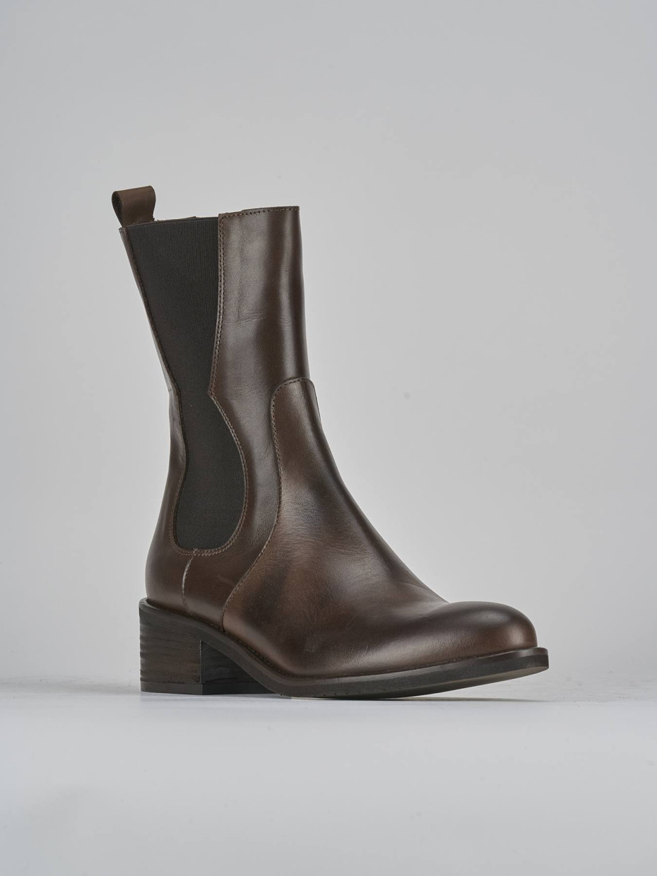 Stivaletti tacco 5cm pelle testa