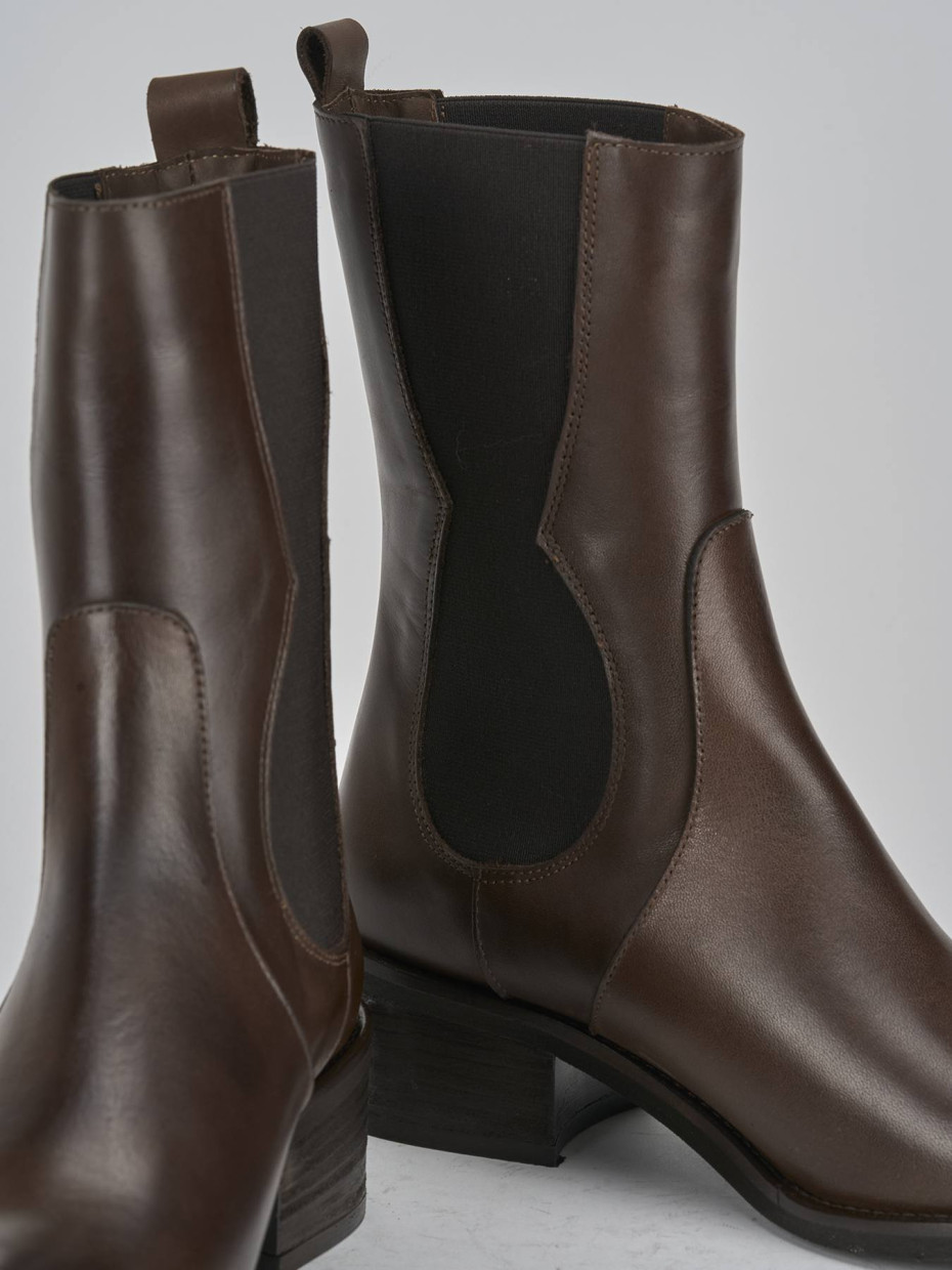 Stivaletti tacco 5cm pelle testa