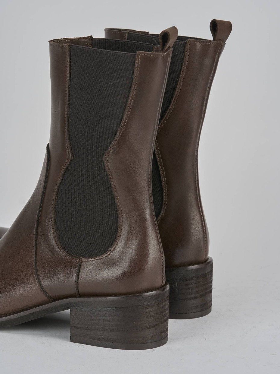 Stivaletti tacco 5cm pelle testa