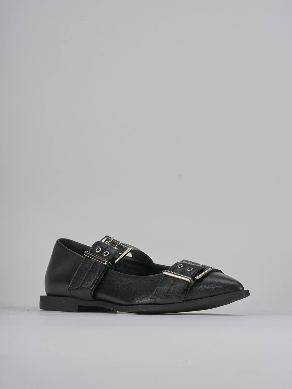 Ballerine tacco 1cm pelle nero