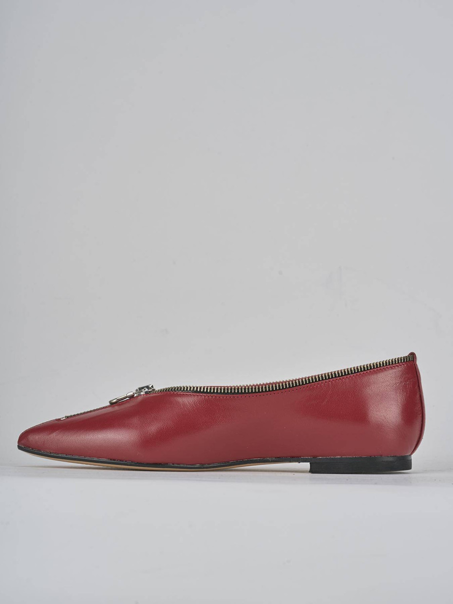 Ballerine tacco 1cm pelle rosso