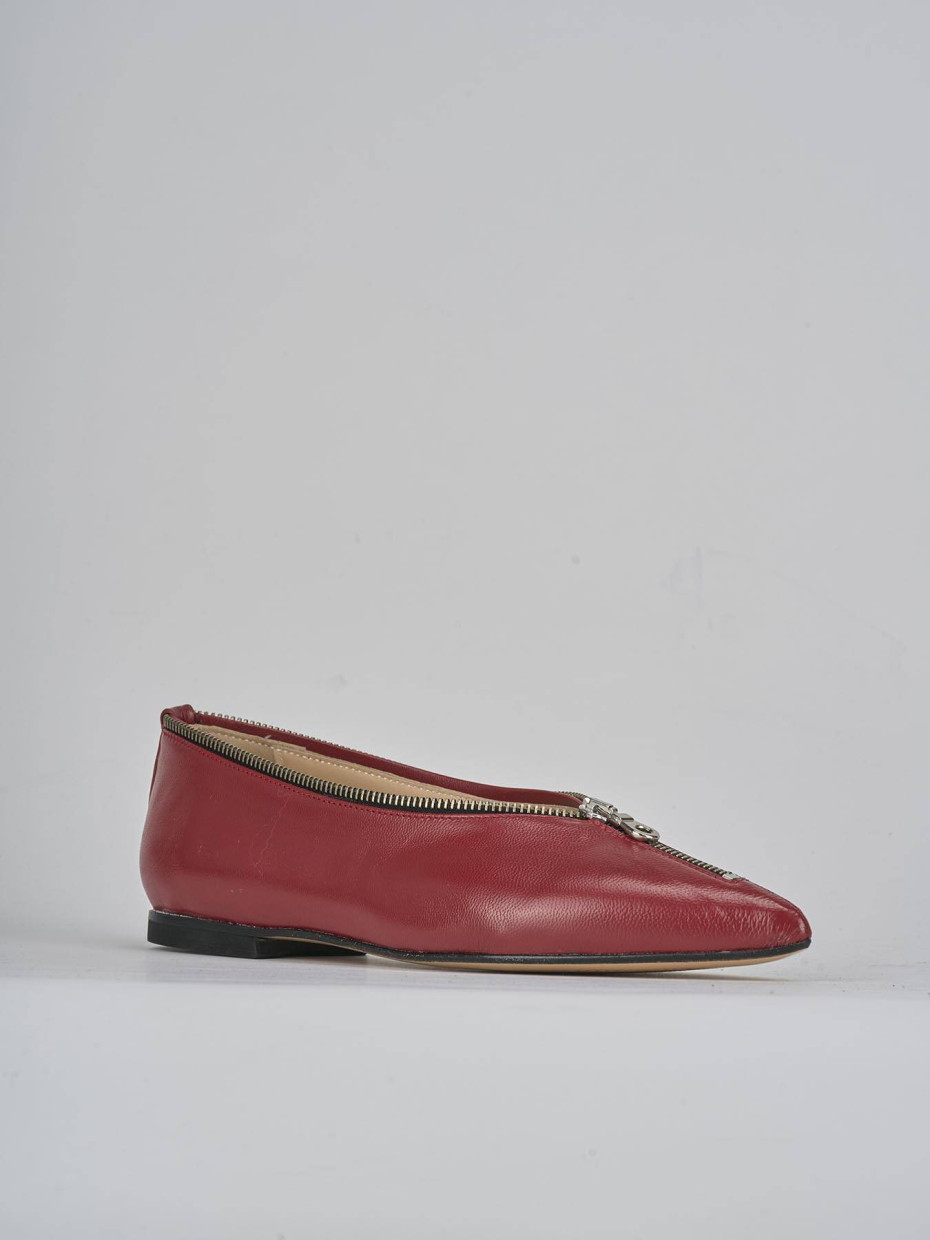 Ballerine tacco 1cm pelle rosso