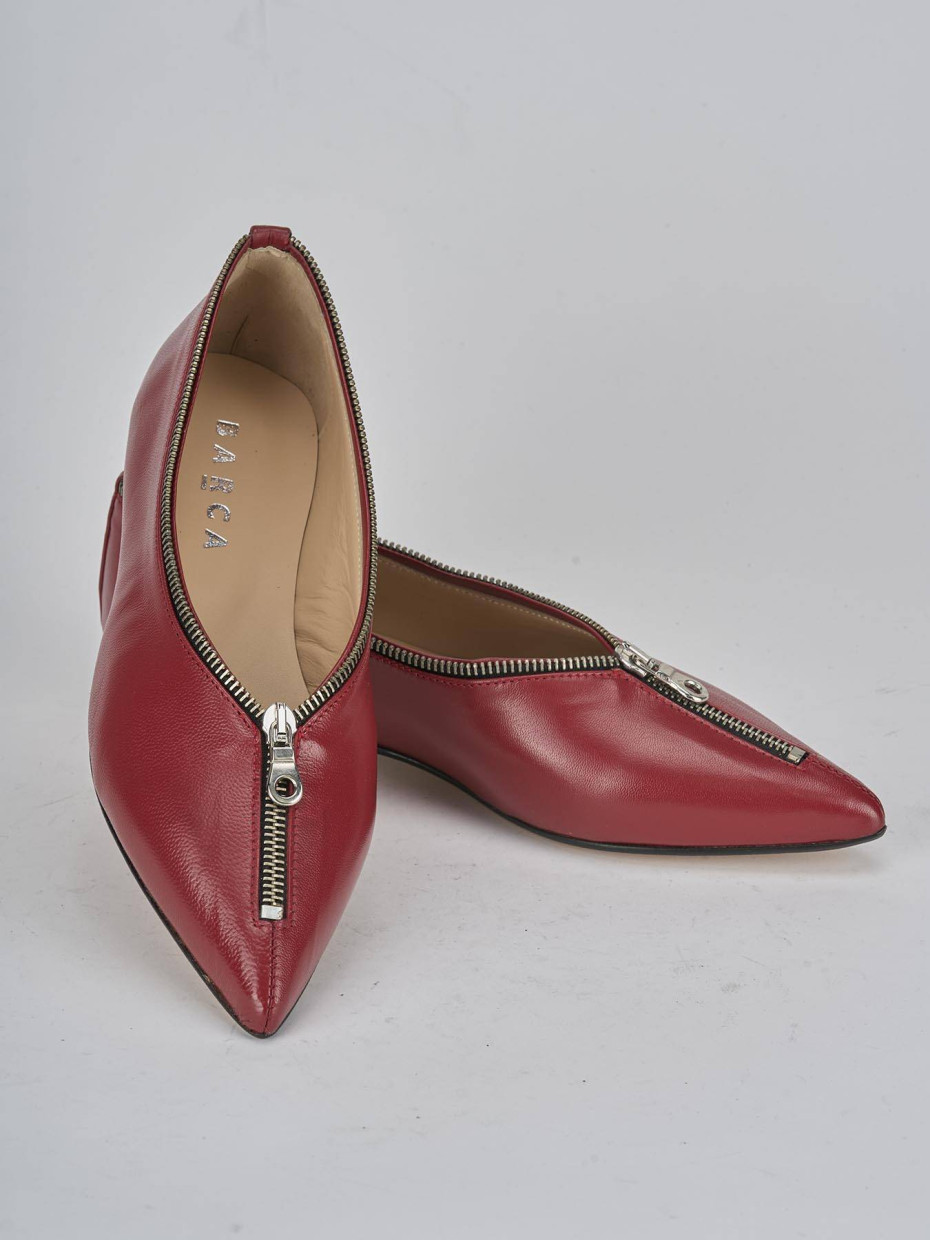Ballerine tacco 1cm pelle rosso