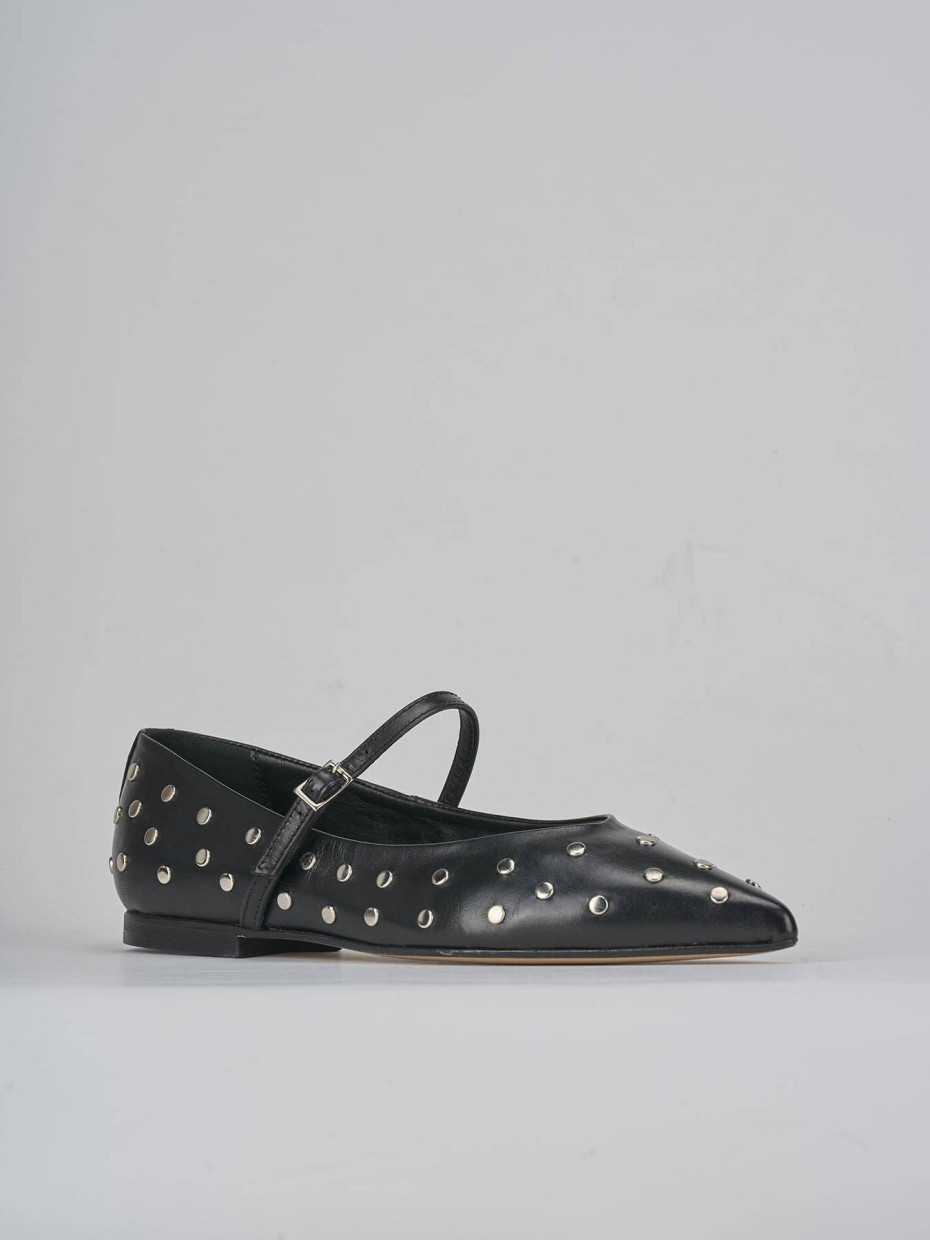 Ballerine tacco 1cm pelle nero