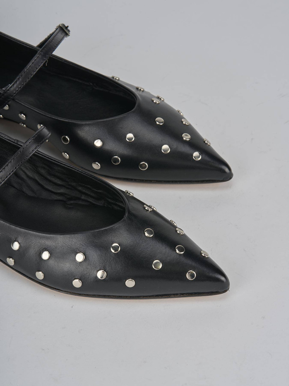 Ballerine tacco 1cm pelle nero
