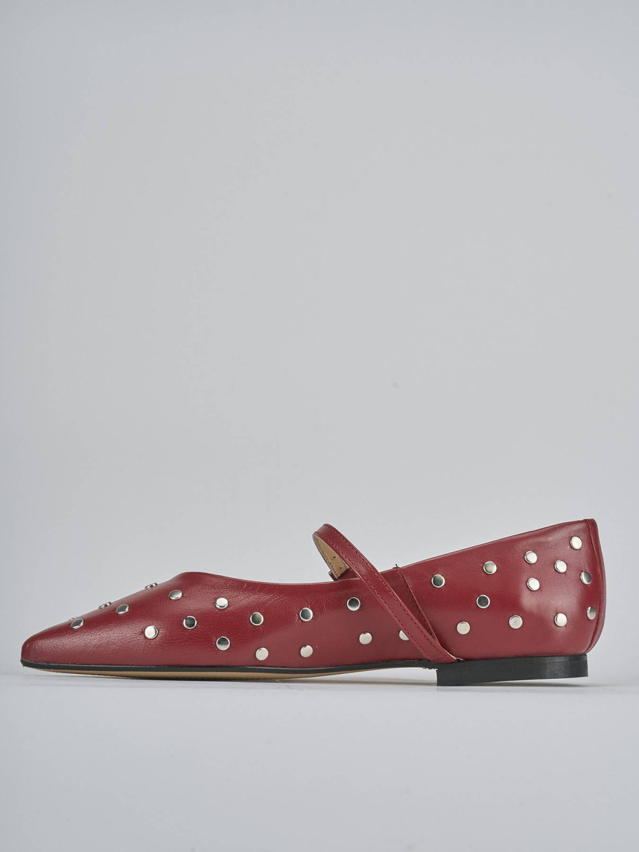 Ballerine tacco 1cm pelle rosso