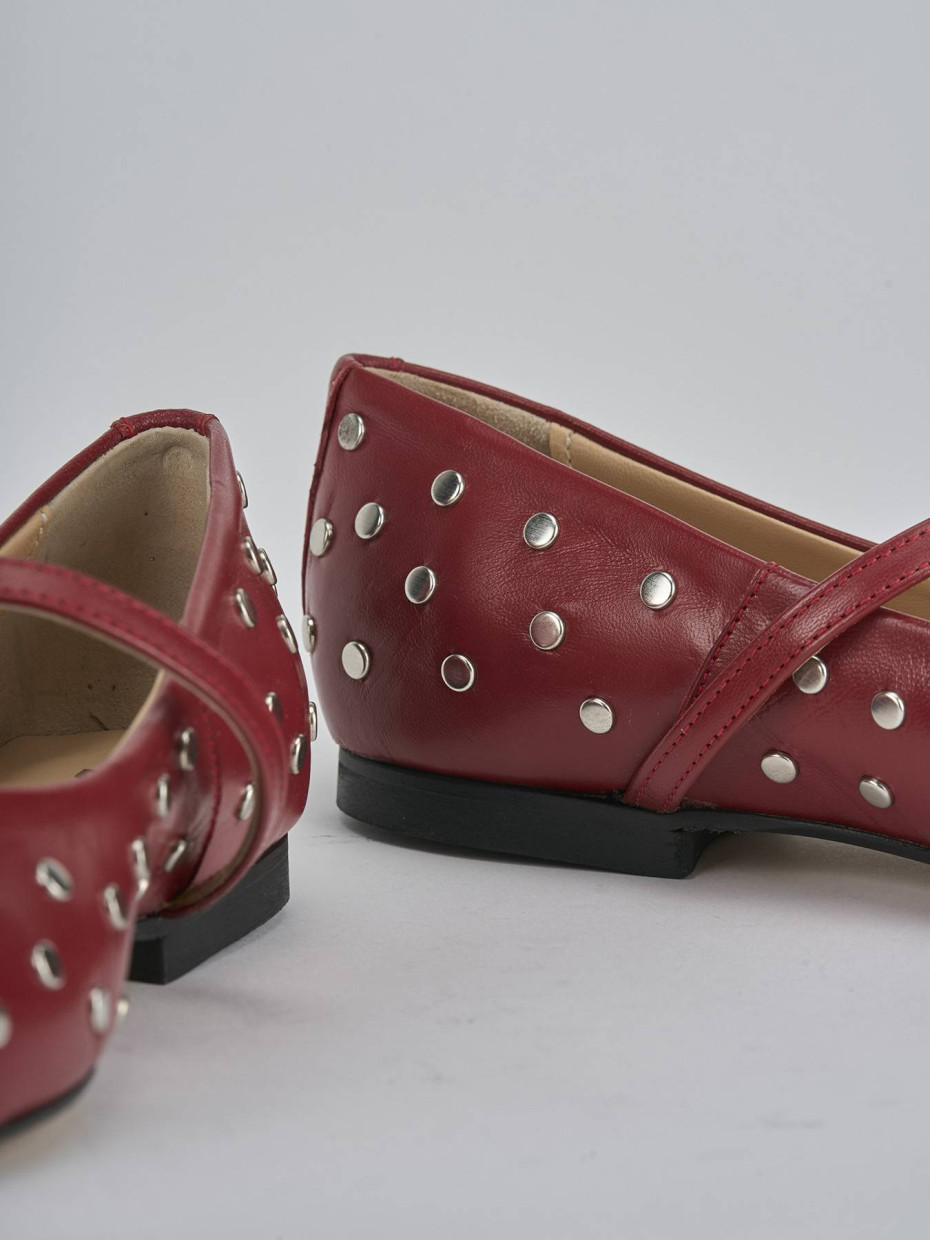Ballerine tacco 1cm pelle rosso