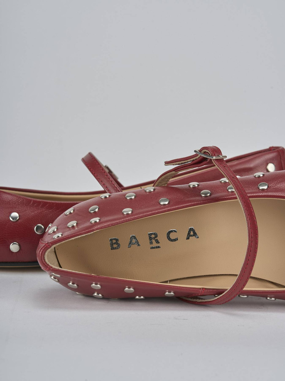 Ballerine tacco 1cm pelle rosso