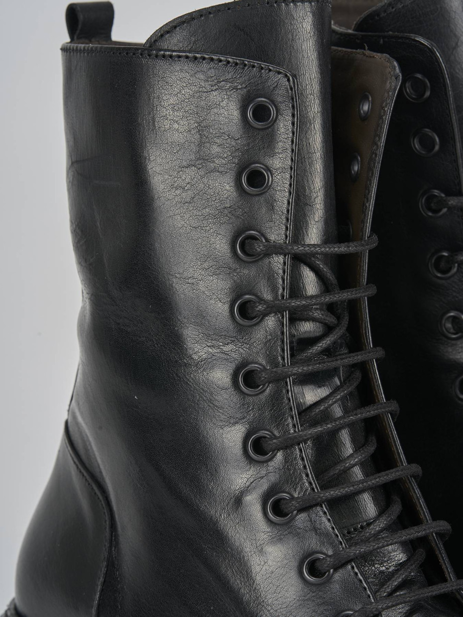 Anfibi tacco 3cm pelle nero