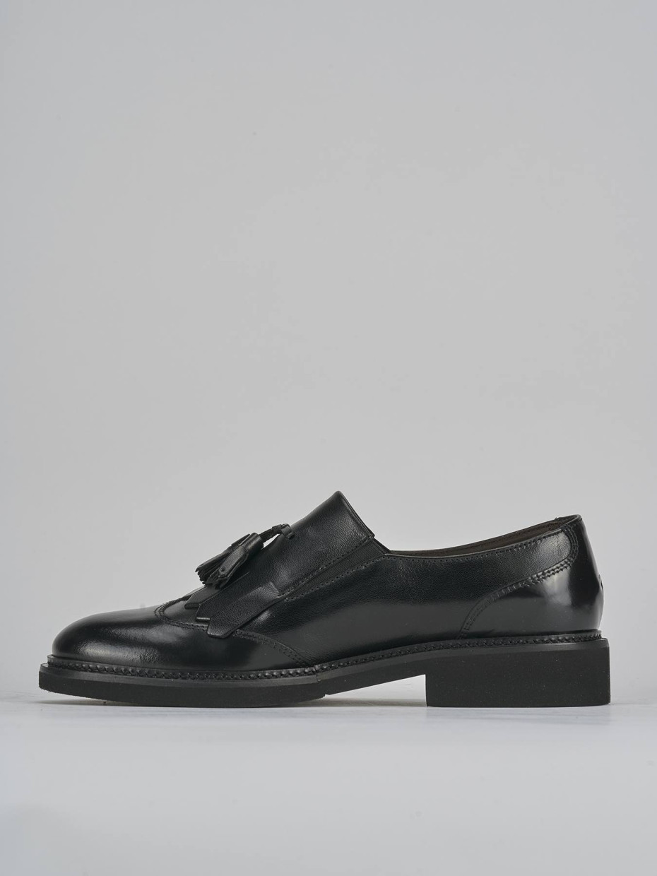 Stringate tacco 2cm pelle nero