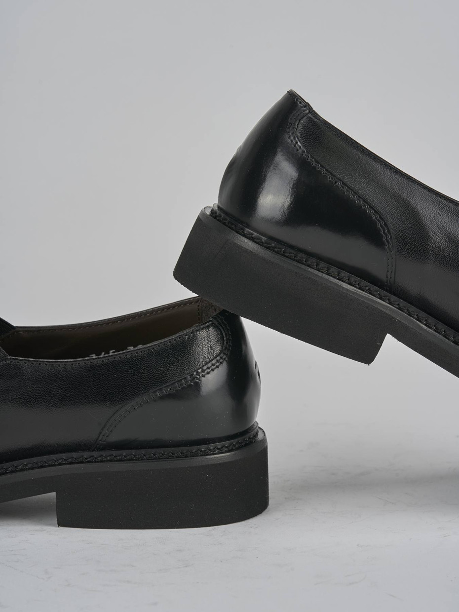 Stringate tacco 2cm pelle nero