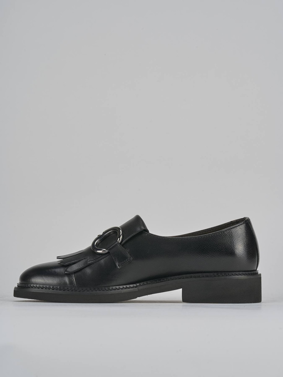 Mocassini tacco 2cm pelle nero