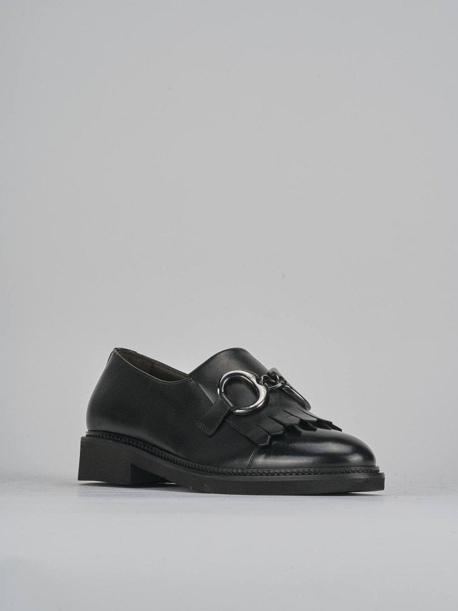 Mocassini tacco 2cm pelle nero