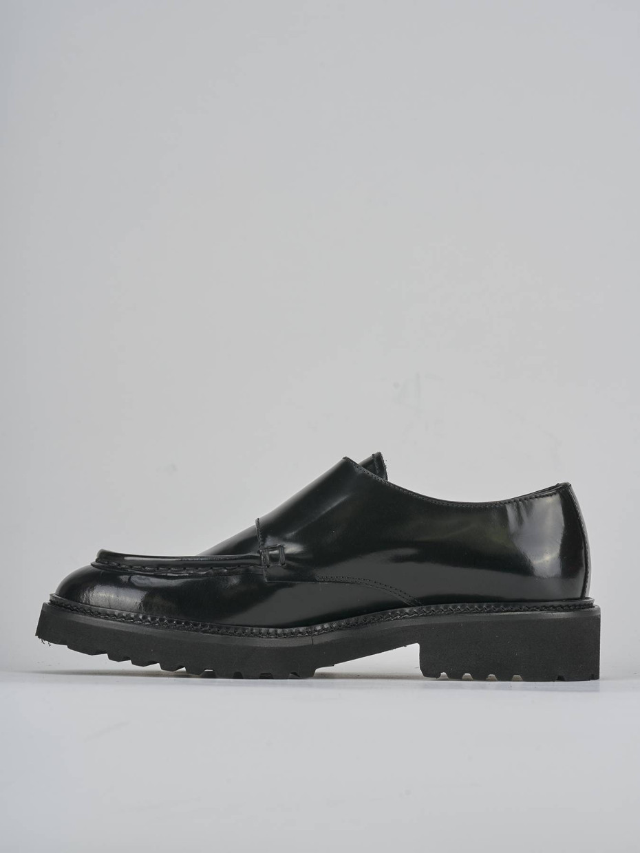 Stringate tacco 3cm pelle nero