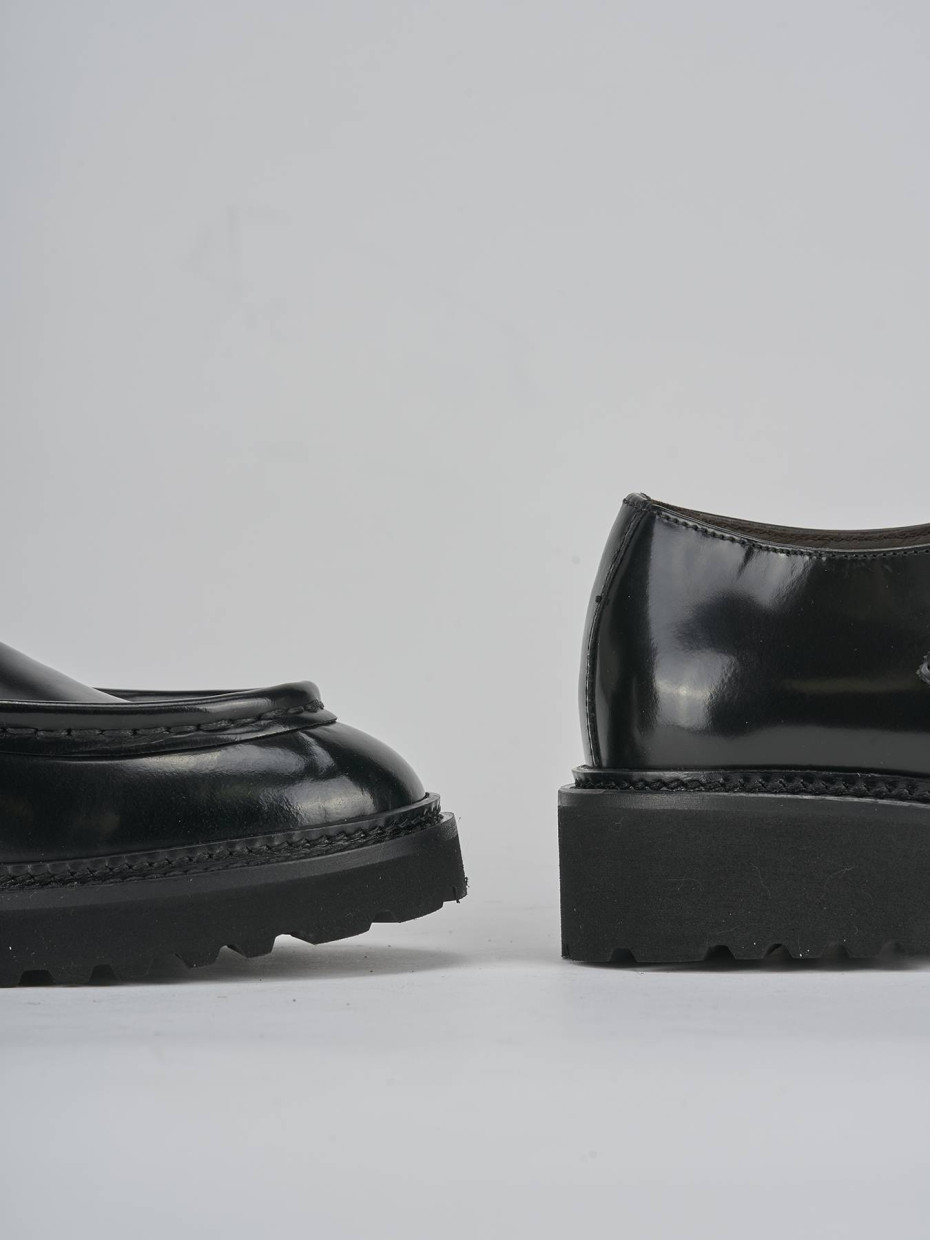 Stringate tacco 3cm pelle nero