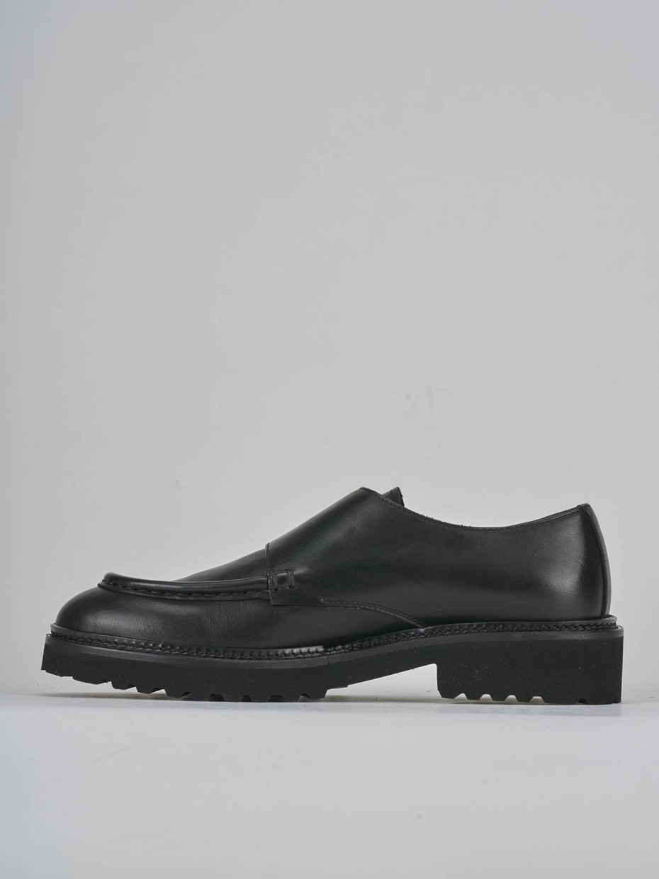 Stringate tacco 3cm pelle nero