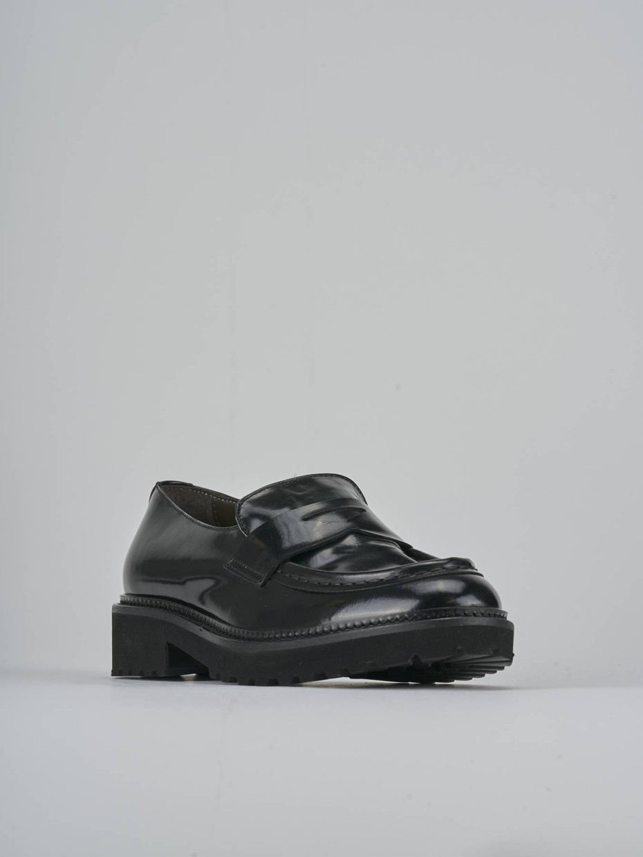 Mocassini tacco 2cm pelle nero