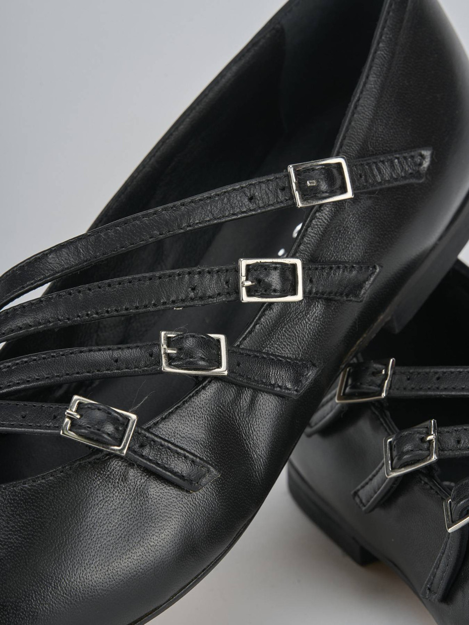 Ballerine tacco 1cm pelle nero