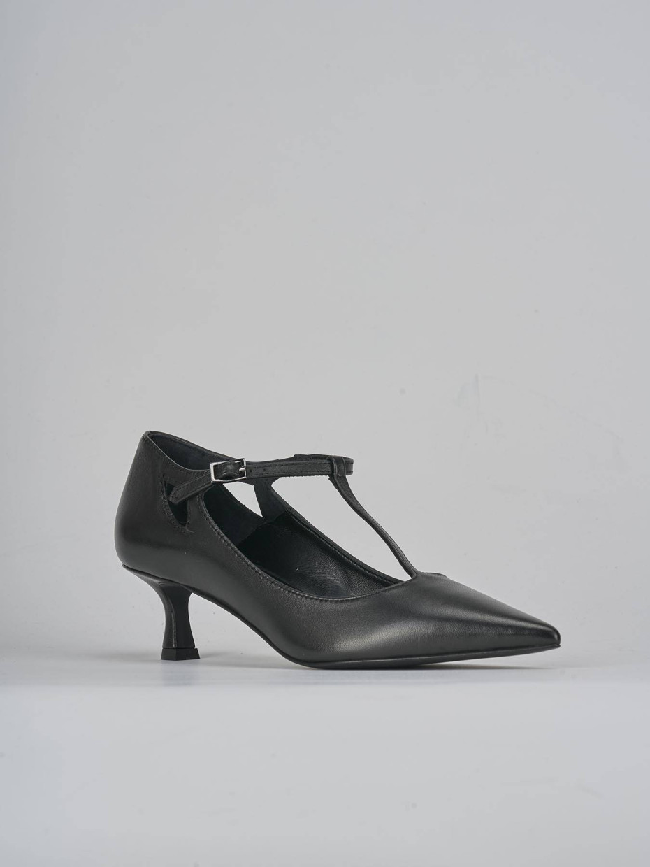 Décolleté e slingback tacco 3cm pelle nero
