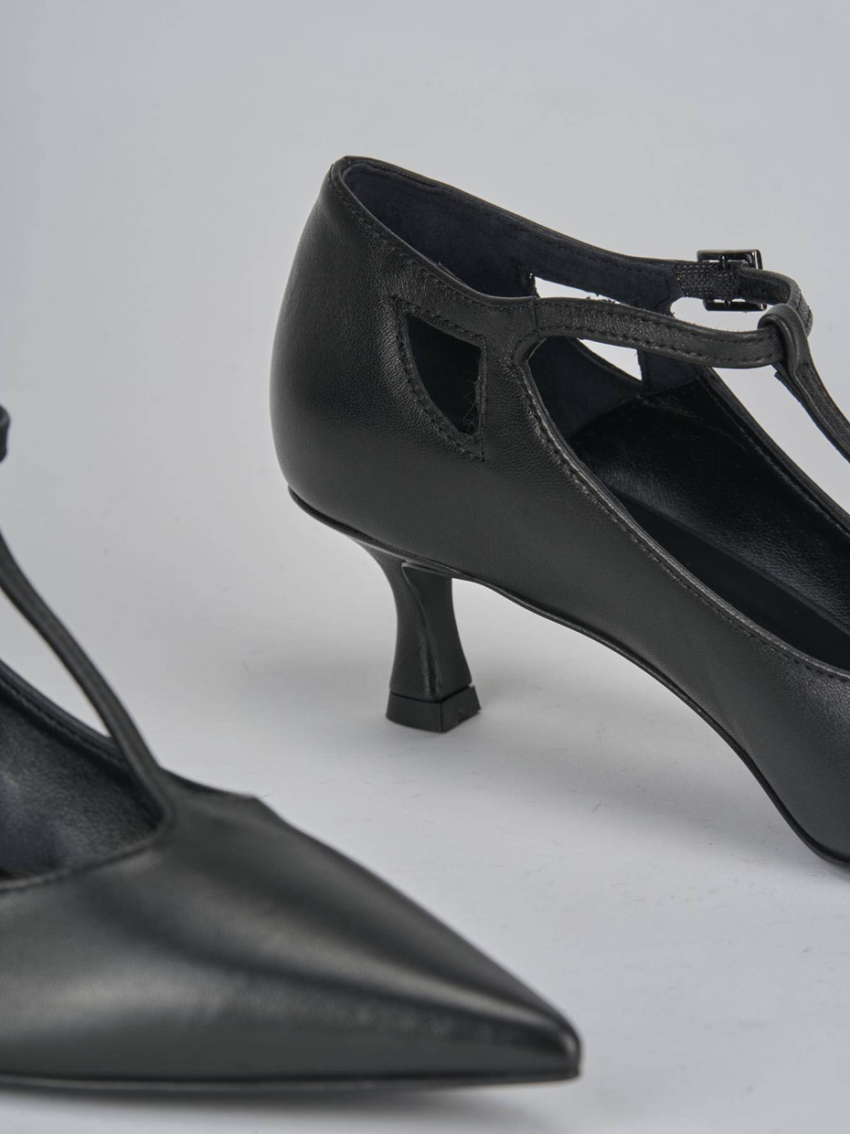 Décolleté e slingback tacco 3cm pelle nero