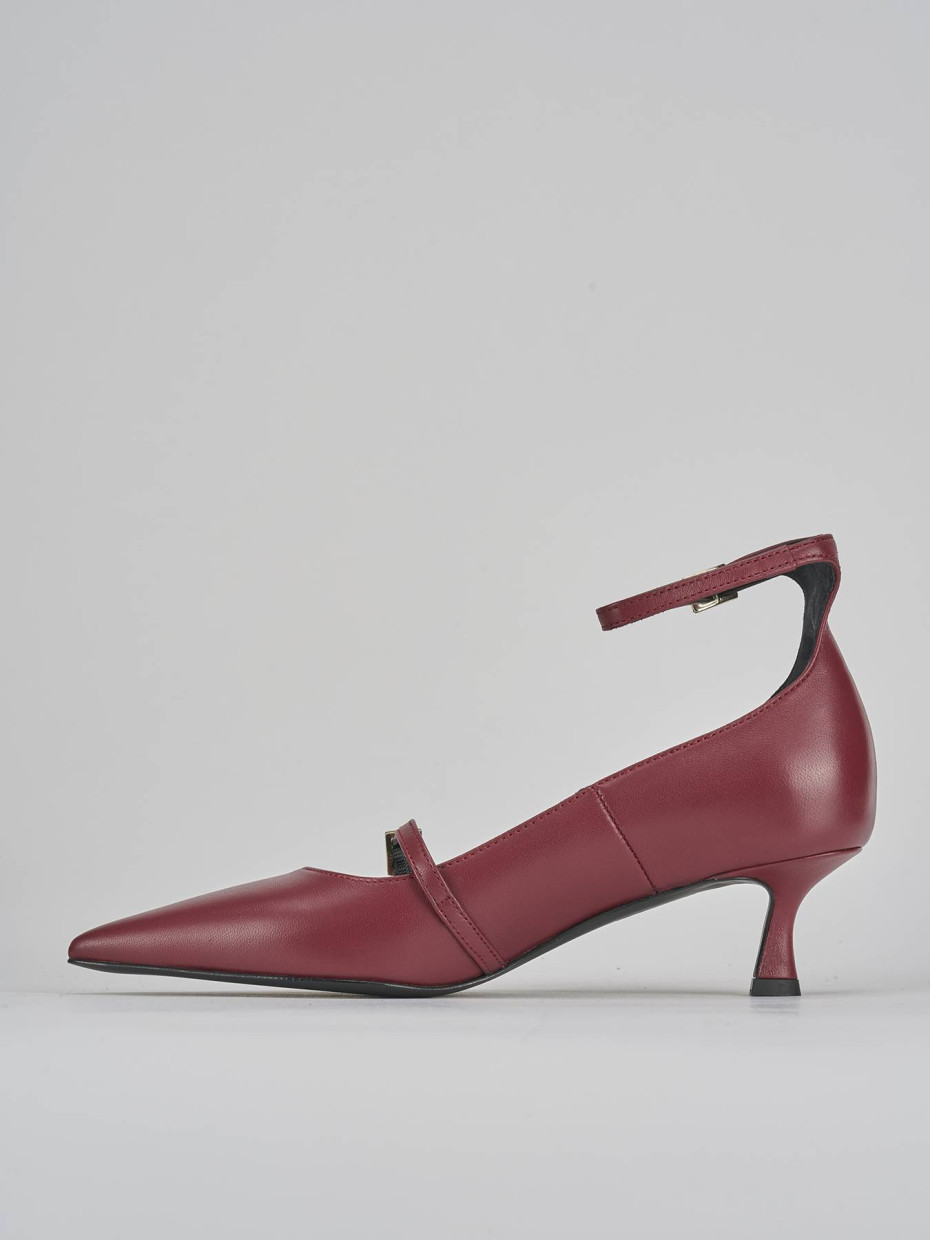 Décolleté e slingback tacco 3cm pelle bordo'