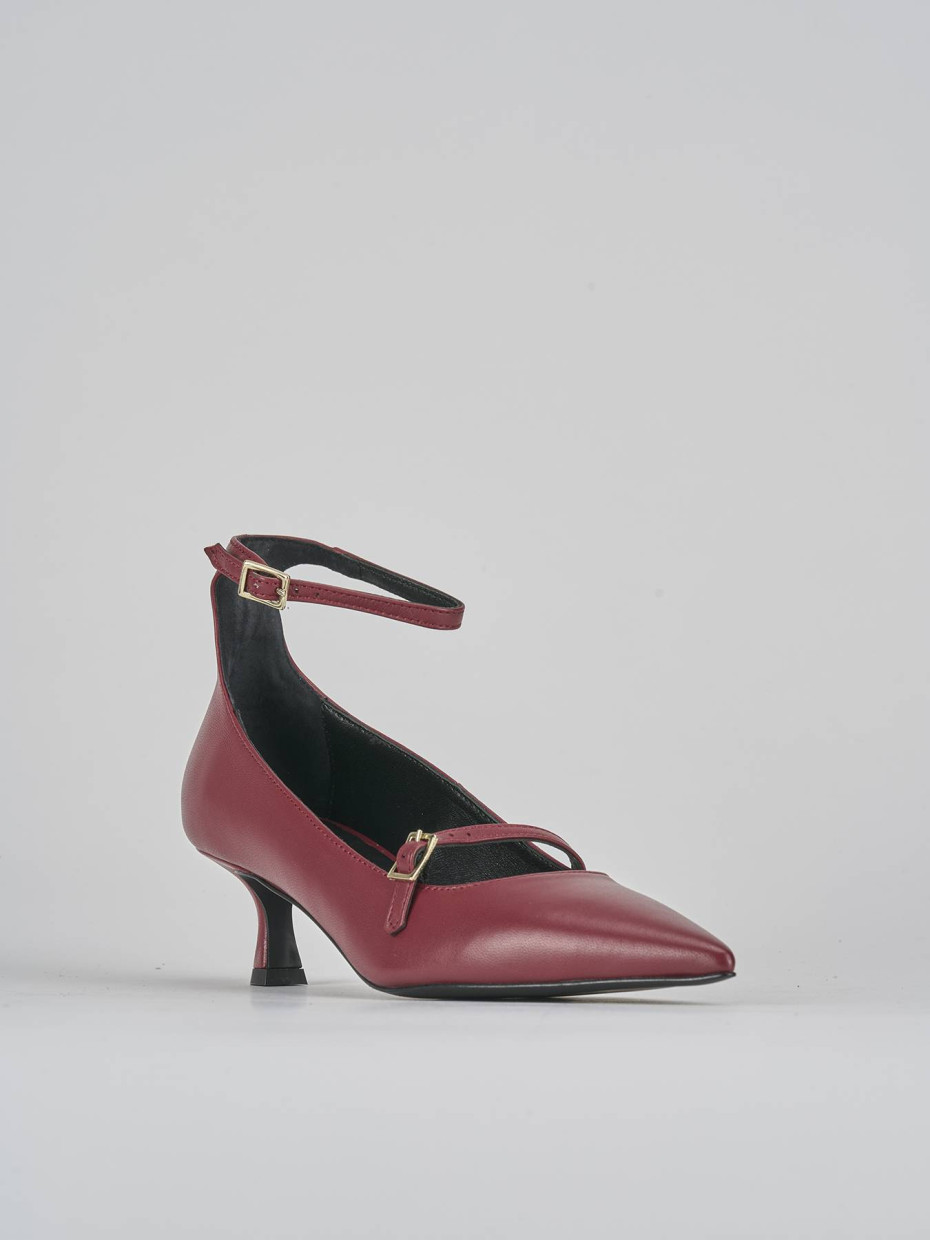 Décolleté e slingback tacco 3cm pelle bordo'
