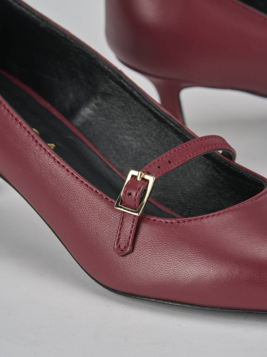 Décolleté e slingback tacco 3cm pelle bordo'