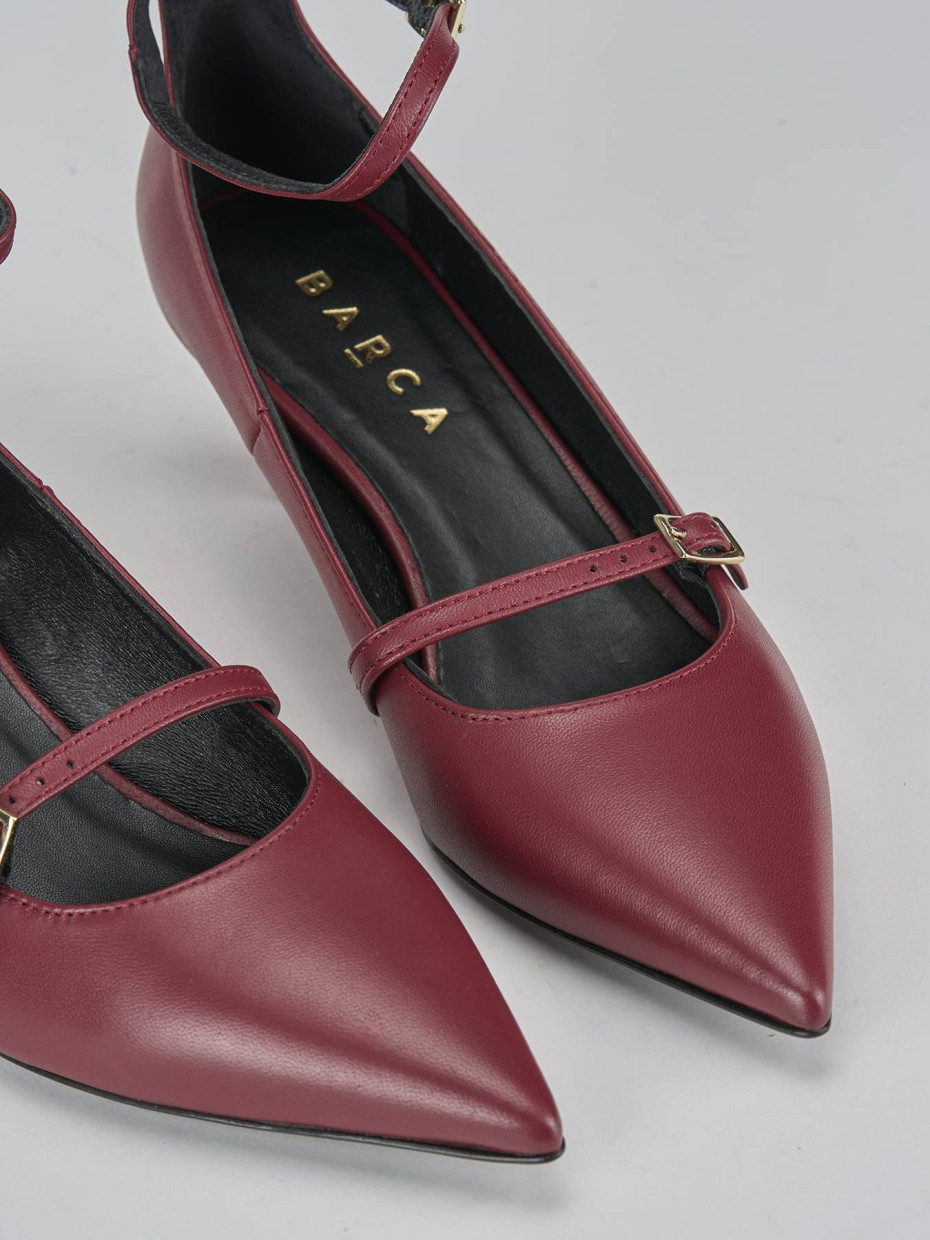 Décolleté e slingback tacco 3cm pelle bordo'