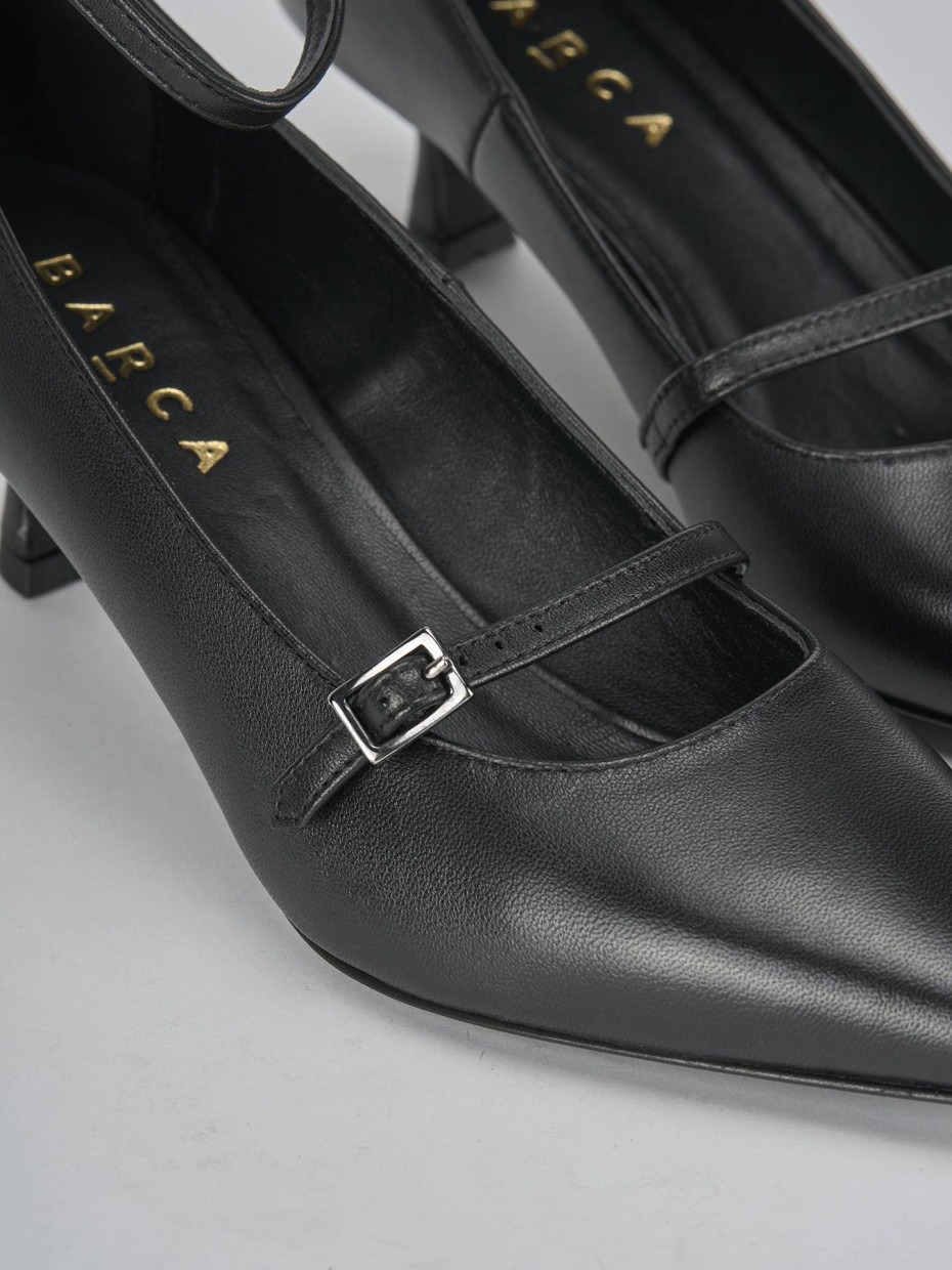Décolleté e slingback tacco 3cm pelle nero