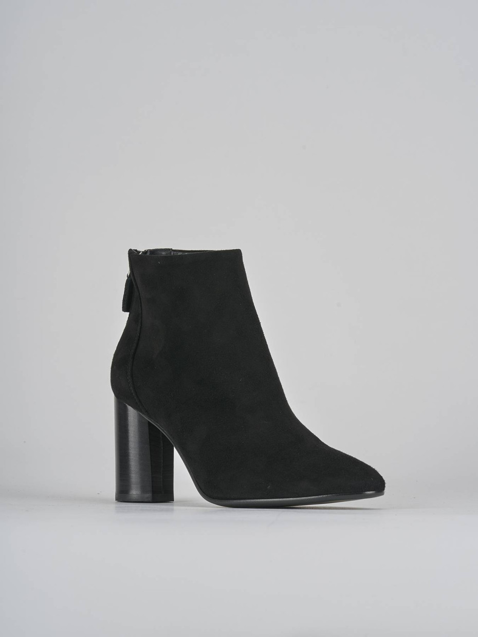Stivaletti tacco 7cm camoscio nero