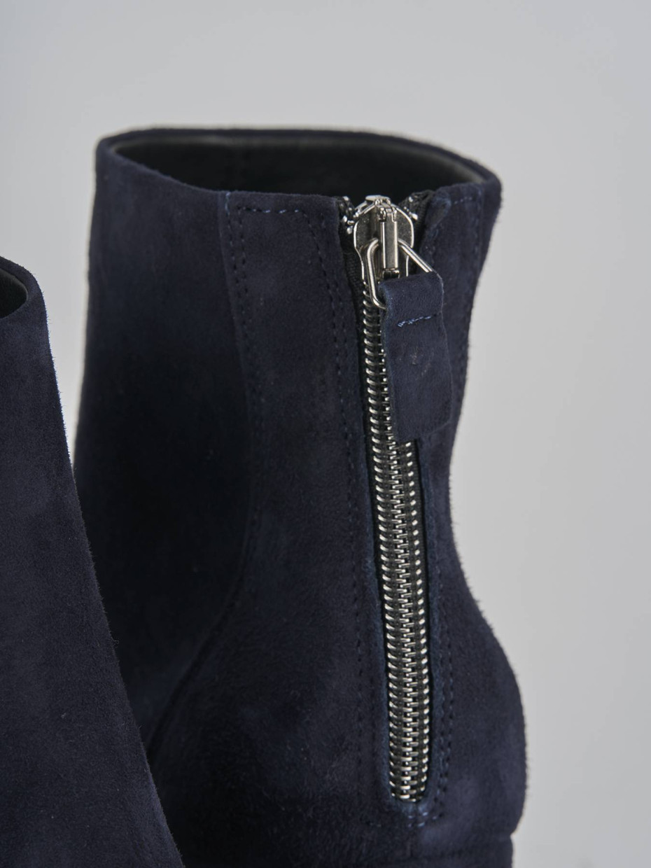 Stivaletti tacco 5cm camoscio blu