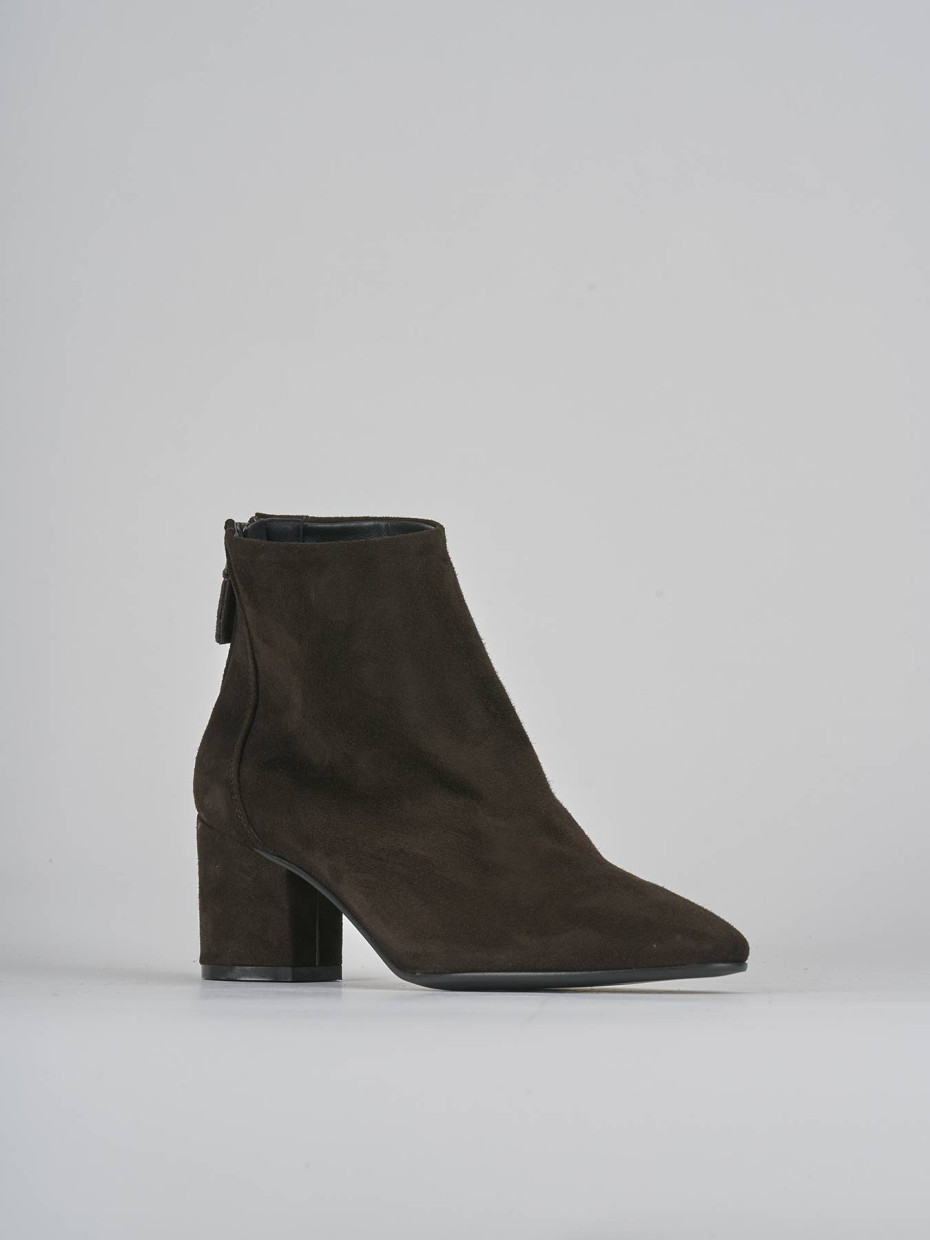 Stivaletti tacco 5cm camoscio testa