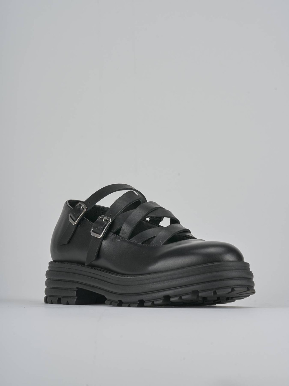 Ballerine tacco 1cm pelle nero