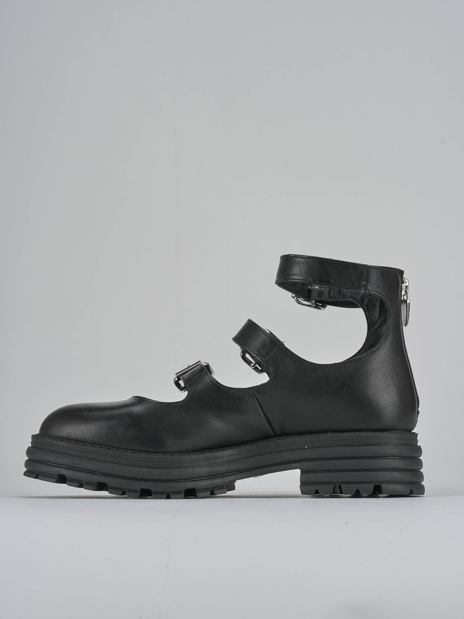 Ballerine tacco 1cm pelle nero