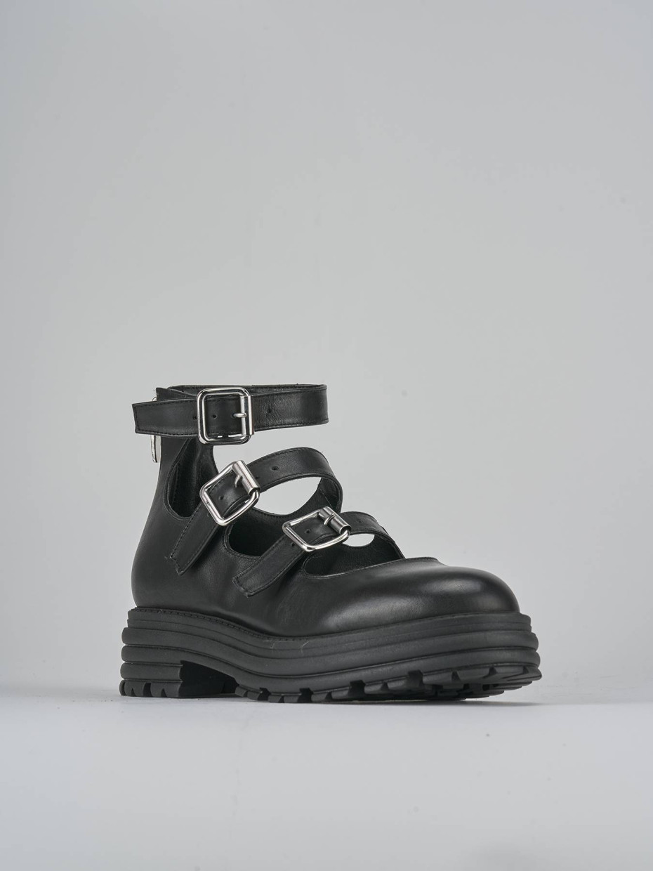 Ballerine tacco 1cm pelle nero