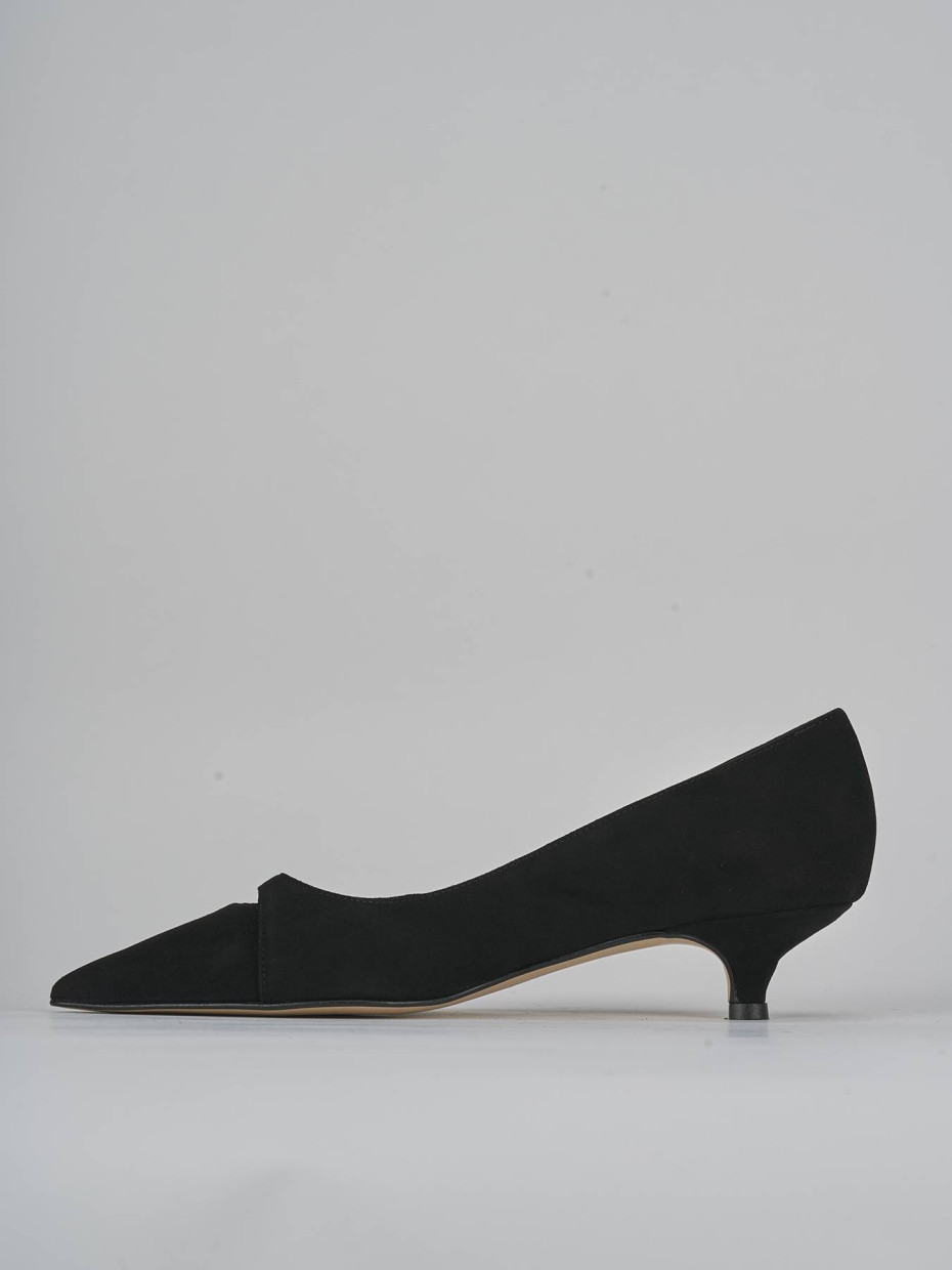 Décolleté e slingback tacco 3cm camoscio nero