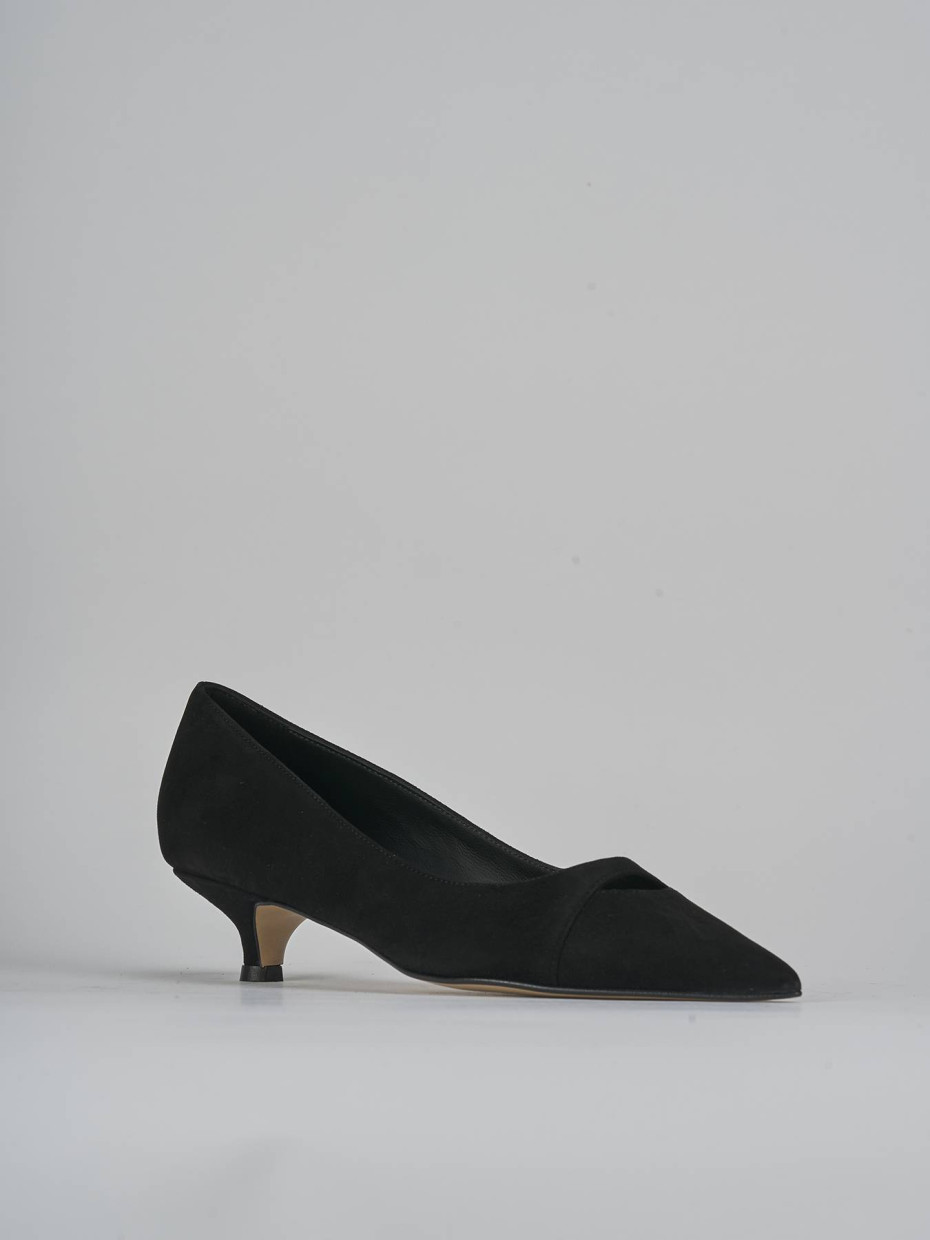Decollete e slingback tacco 3cm camoscio nero Barca Stores