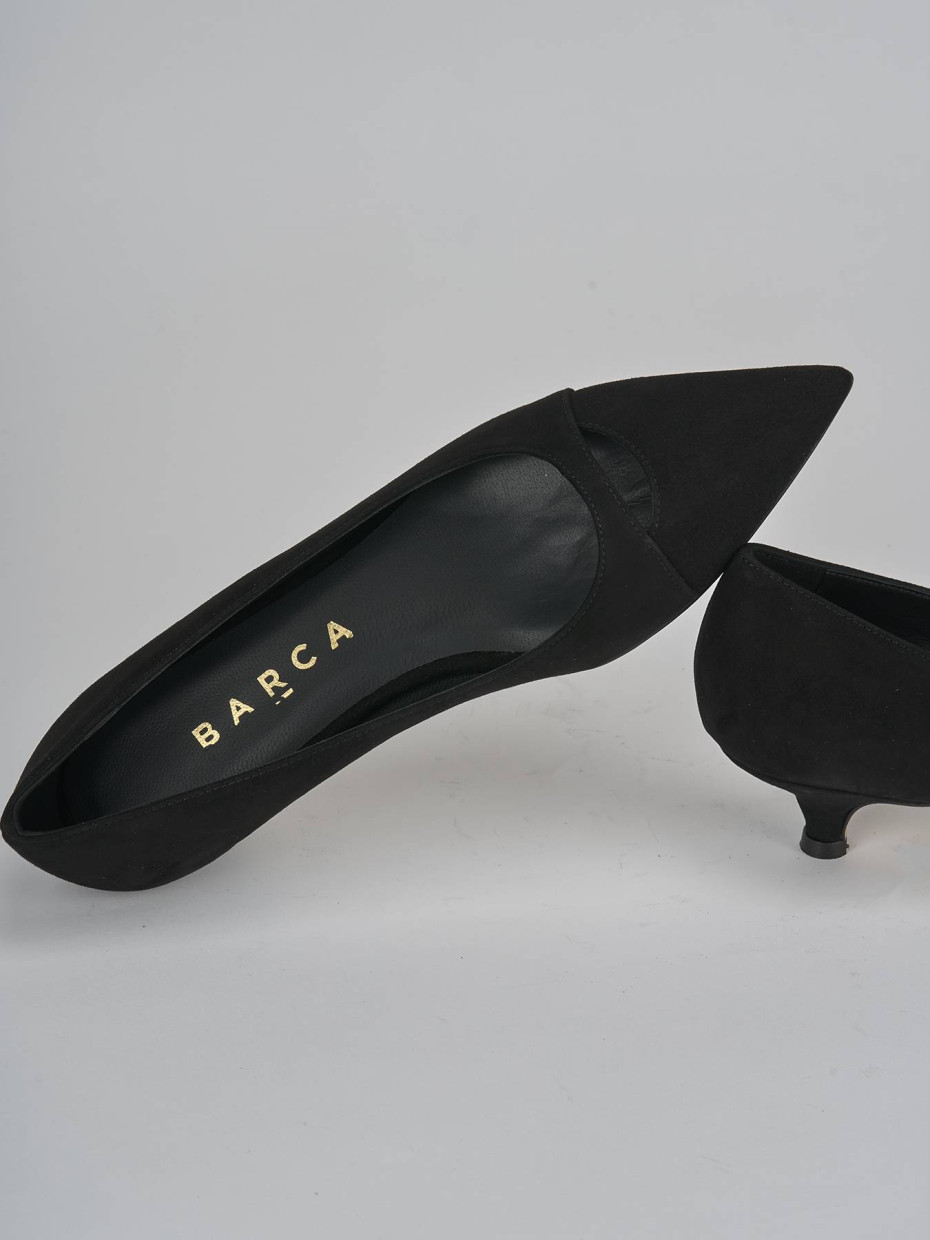 Décolleté e slingback tacco 3cm camoscio nero